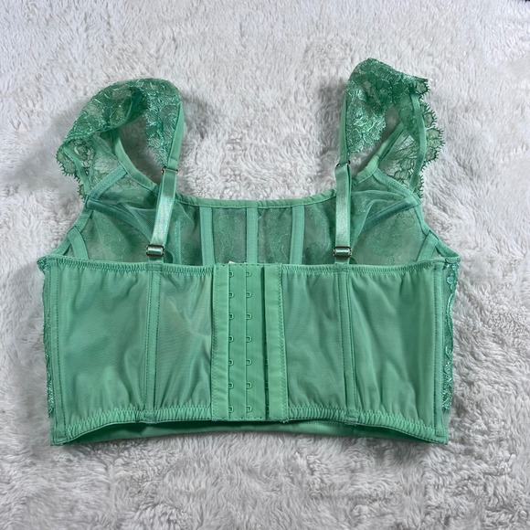 Victorias Secret Dream Angels Mint Green Lace Mesh Corset Top Size S-DD 11240102 - Picture 6 of 12